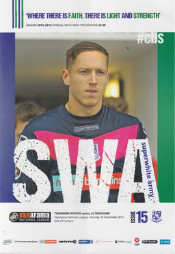 Tranmere Rovers v Altrincham Match Programme 2015-12-28